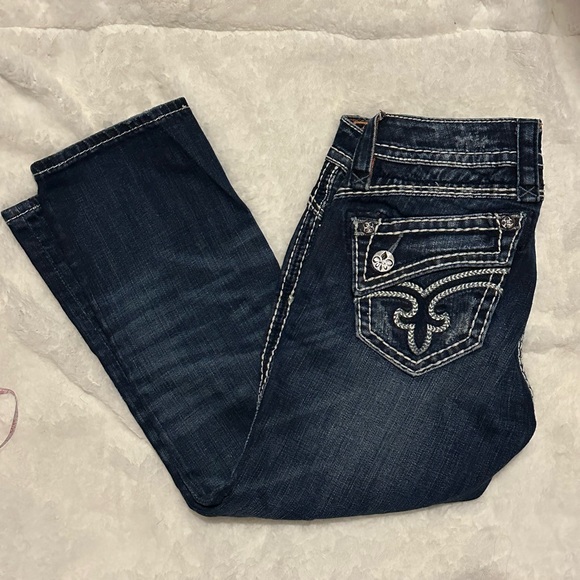 ROCK REVIVAL SIZE 25 CROPPED CAPRI JEANS - Picture 6 of 11